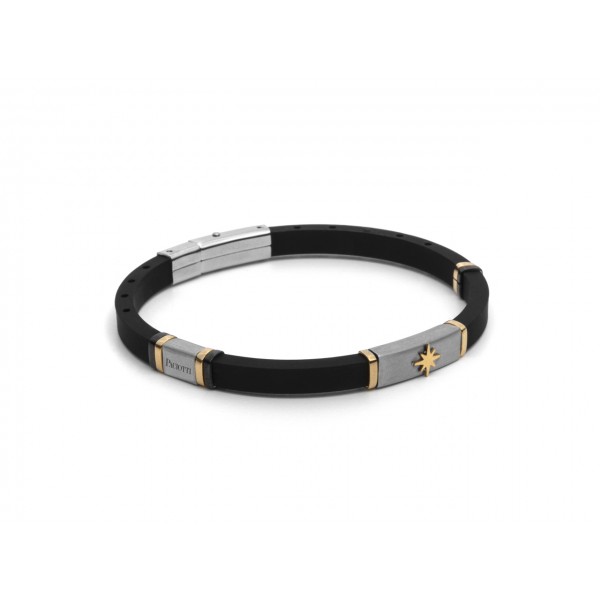 Bracciale acciaio, oro e caucciù uomo Paciotti 4us codice 4UBR2340 Bracciale acciaio, oro e caucciù uomo Paciotti 4us codice 4UBR2340