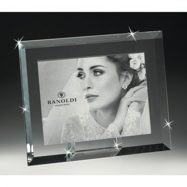 portafoto in cristallo Ranoldi dettaglio orizzontale con angoli 10x15 cm