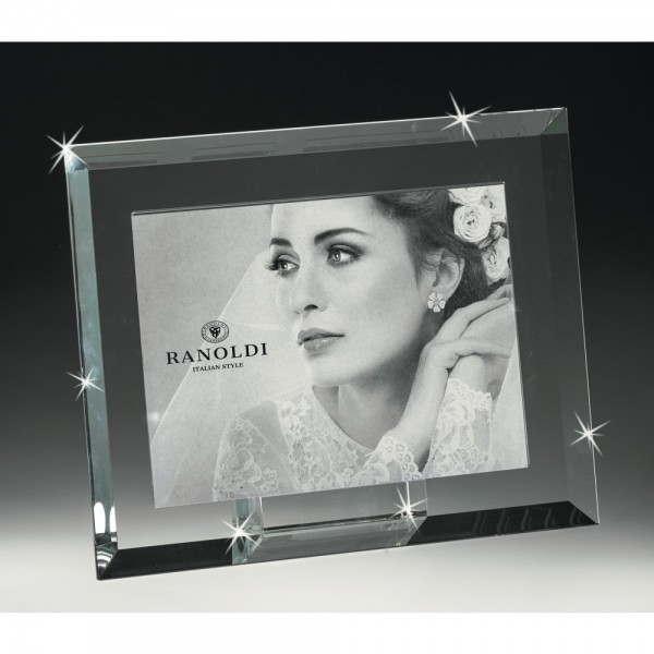 portafoto in cristallo Ranoldi dettaglio orizzontale con angoli 13x18 cm