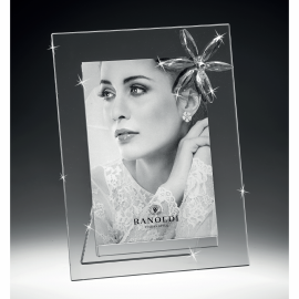 Portafoto in cristallo Ranoldi dettaglio fiore 13x18 cm