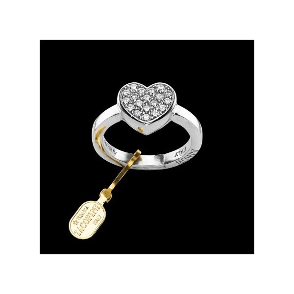 Argento Gespout nobile diamante a forma di cuore di cristallo anello aperto elegante regolabile anelli matrimonio gioielli per le donne medium Blue Heart 