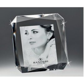 Cornice portafoto Ranoldi cb320 in cristallo sfaccettato, formato 10x10 cm