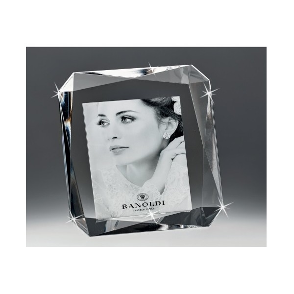 Cornice portafoto Ranoldi cb320 in cristallo sfaccettato, formato 10x10 cm