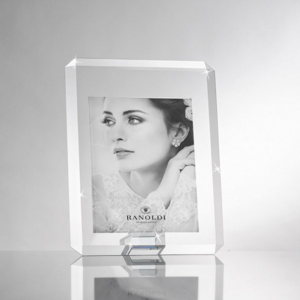 Portafoto in cristallo Ranoldi dettaglio verticale senza angoli 13x18 cm