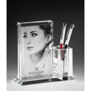 Set Scrivania Portafoto e Portapenne in Cristallo C6041