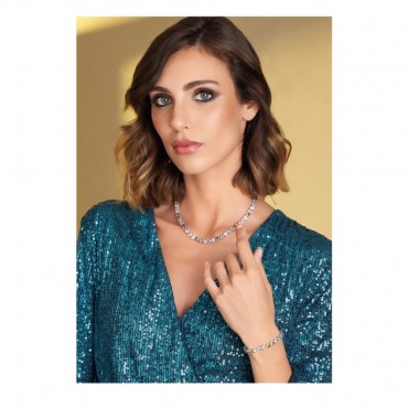 collana bracciale e orecchini in acciaio con zirconi colorati ottaviani 500869