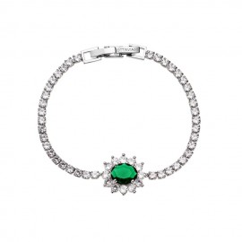 bracciale tennis con zirconi bianchi e al centro verde ottaviani 500779B