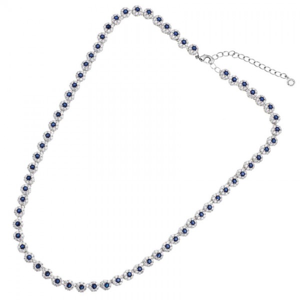 collana tennis con zirconi bianchi e blu ottaviani 500765C