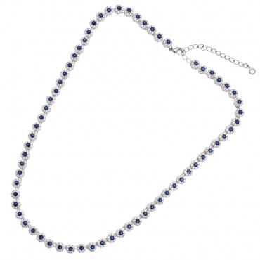 collana tennis con zirconi bianchi e blu ottaviani 500765C