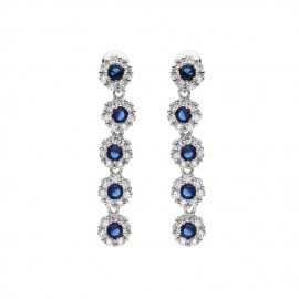 orecchini pendenti con zirconi bianchi e blu ottaviani 500765O