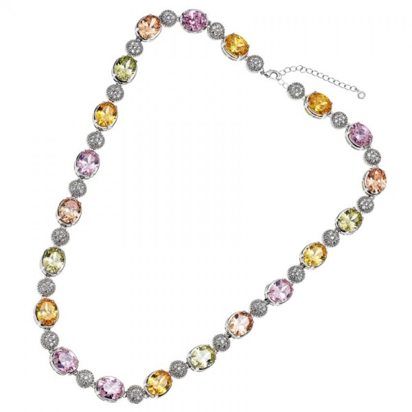 collana tennis con zirconi colorati ottaviani 500694C