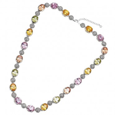 collana tennis con zirconi colorati ottaviani 500694C