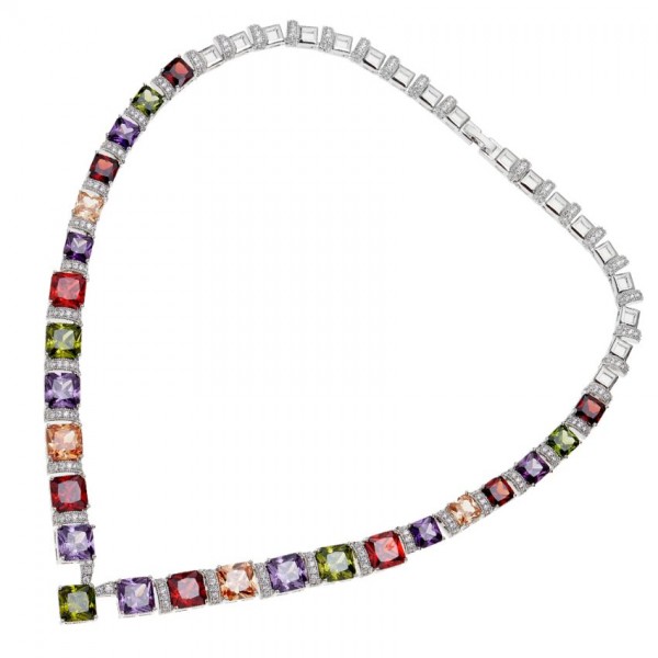 collana a V con zirconi colorati ottaviani 500904C