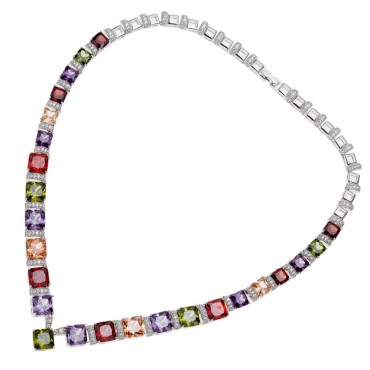 collana a V con zirconi colorati ottaviani 500904C
