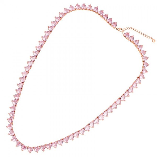 Collana Ottaviani 500776C tennis rosa con zirconi cuore
