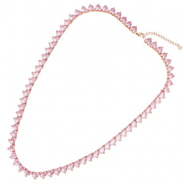 Collana Ottaviani 500776C tennis rosa con zirconi cuore