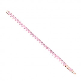 bracciale tennis acciaio rosa con cuori rosa ottaviani 500776B