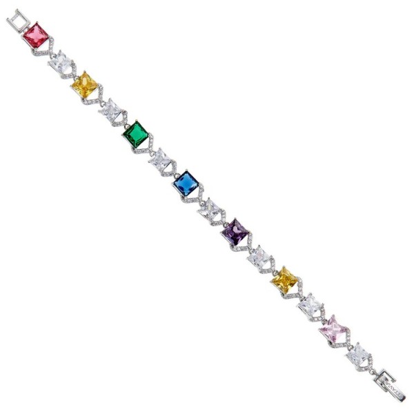 bracciale tennis in acciaio con zirconi colorati ottaviani 500901B