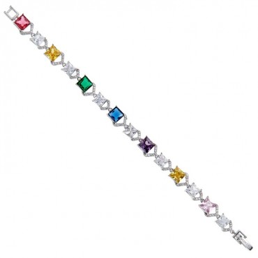 bracciale tennis in acciaio con zirconi colorati ottaviani 500901B