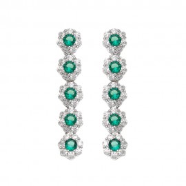 orecchini dona in acciaio pendenti con zirconi bianchi e verdi ottaviani 501048O