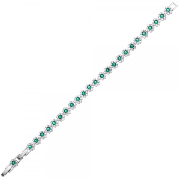 bracciale donna in acciaio con zirconi bianchi e verdi ottaviani 501048B