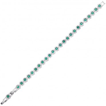 bracciale donna in acciaio con zirconi bianchi e verdi ottaviani 501048B