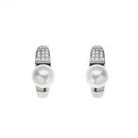 orecchini donna in acciaio con perla e strass ottaviani 500963O