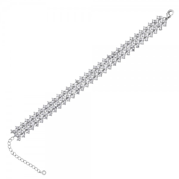 bracciale tennis in acciaio e zirconi naturali ottaviani 500764B