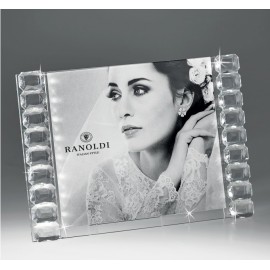 Cornice a giorno Ranoldi CB 202 13x18 orizzontale con cristalli rettangolari ai due lati.