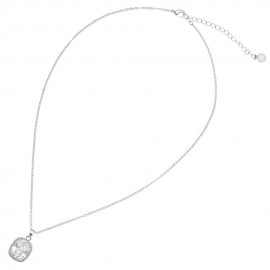Collana Ottaviani 501083C in metallo rodiato con punto luce centrale tondo e contorno di zirconi piccoli.