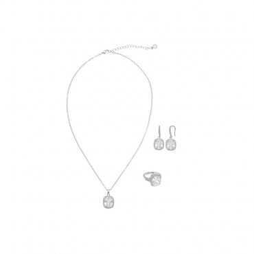 parure Ottaviani 501083, collana anello e orecchini punto luce da donna