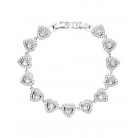 Bracciale donna Ottaviani 501274B elegante e raffinato con cuori contornati da zirconi in metallo rodiato