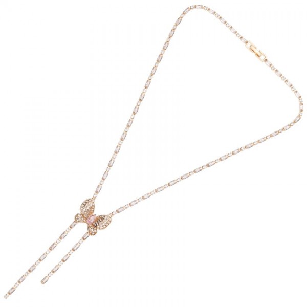 ottaviani 501230C in metallo dorato e zirconi con farfalla centrale con pavè di zirconi