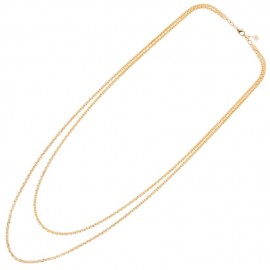 collana donna lunga doppio filo metallo dorato Ottaviani elegante