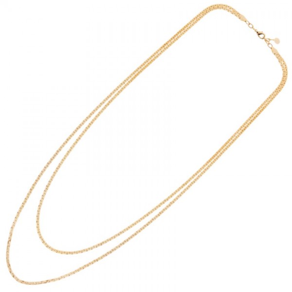 collana donna lunga doppio filo metallo dorato Ottaviani elegante