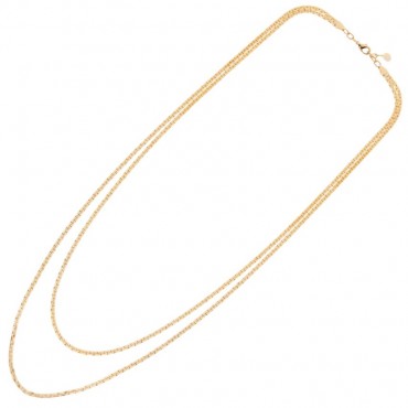 collana donna lunga doppio filo metallo dorato Ottaviani elegante