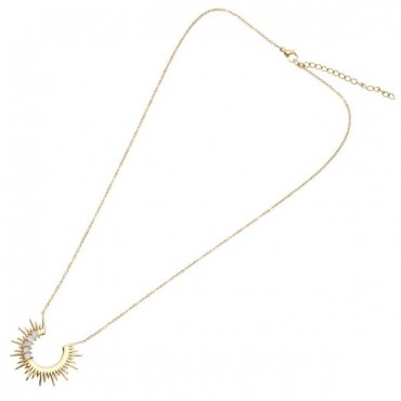 Collana Ottaviani 501299C girocollo dorata con zirconi e pendente sole