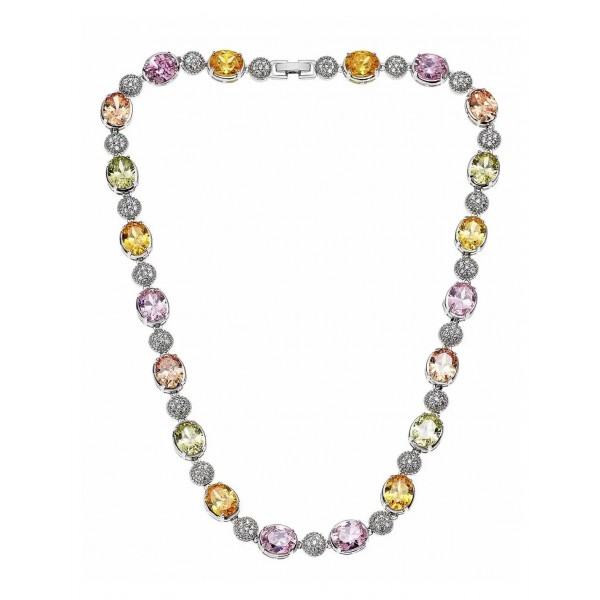 Collana Ottaviani 500694C tennis argentata con zirconi colorati