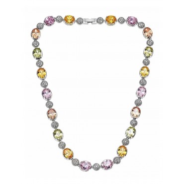Collana Ottaviani 500694C tennis argentata con zirconi colorati