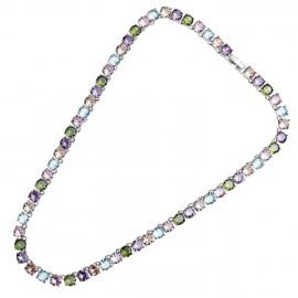 Collana Ottaviani 500869C tennis argentata con zirconi pastello