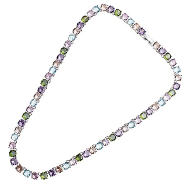 Collana Ottaviani 500869C tennis argentata con zirconi pastello