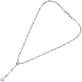 Collana Ottaviani 500968C tennis con fiore di zirconi e perla avorio