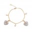 Bracciale Ottaviani 501208B dorato con cuori e zirconi bianchi